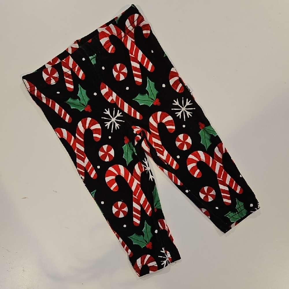 Festive Black and Red Candy Cane Kids Bottoms